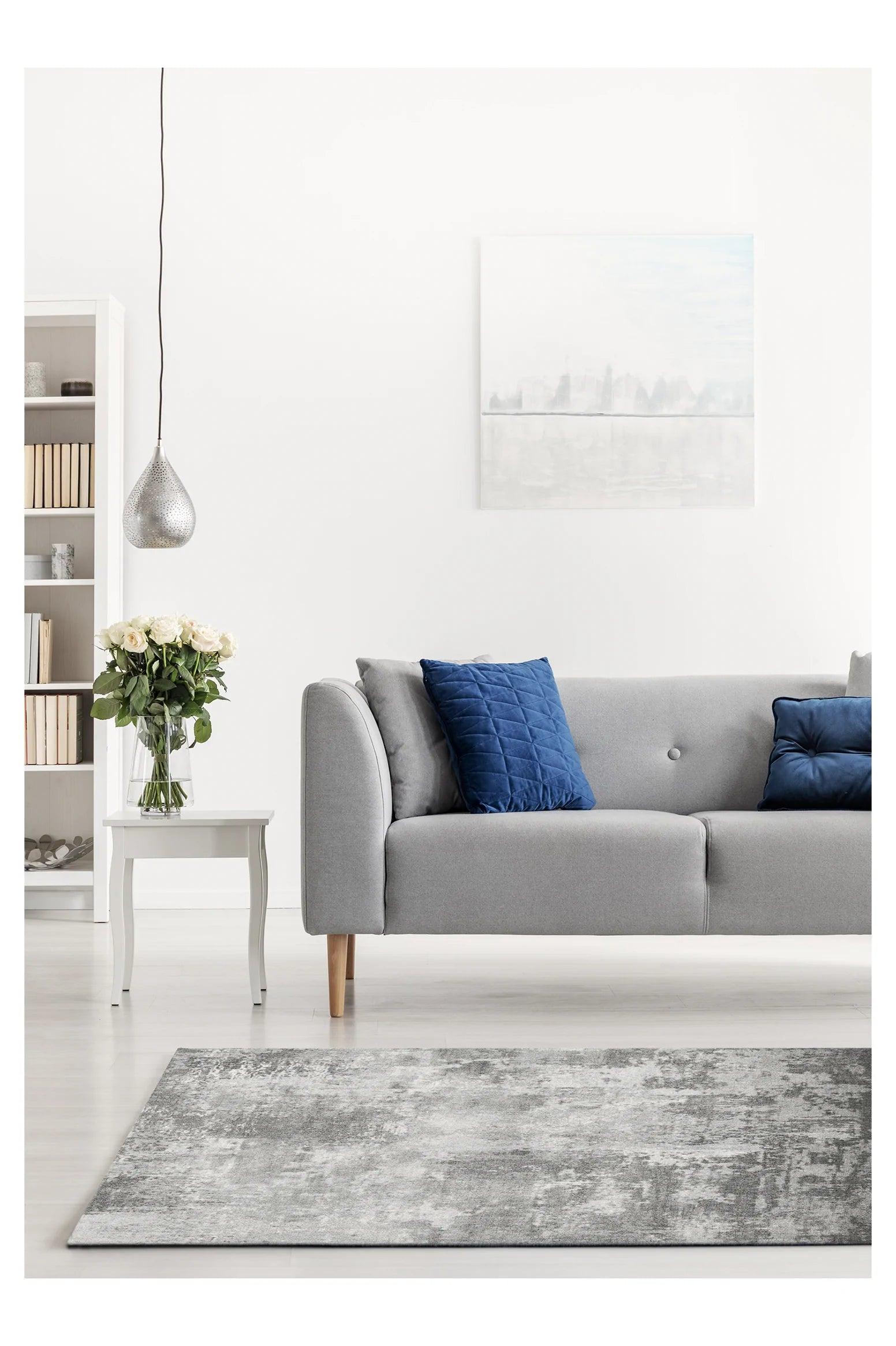 Havan Grau Waschbarer Teppich , PATOUL 