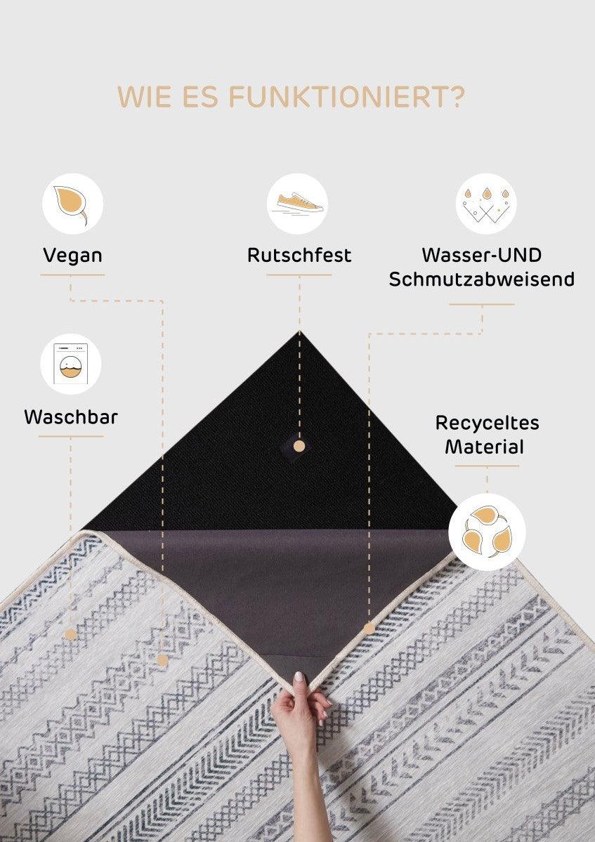 PATOUL Eva Meer Teppich – Waschbar, Rutschfest & Vegan